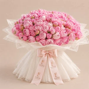 Luxury Pink Peonies bouquet Dubai 75 fresh premium pink peonies arranged by florist
