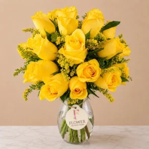 Radiant Mixed Rose Bouquet with sunflowers, lilies & yellow roses, order flowers online Dubai, elegant gift arrangement